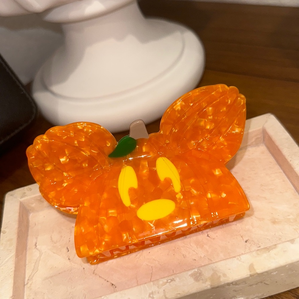 Festive Orange Pumpkin Hair Clip